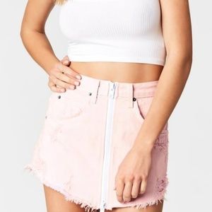 NWT LF Pink Beatrice Zip Front Skirt